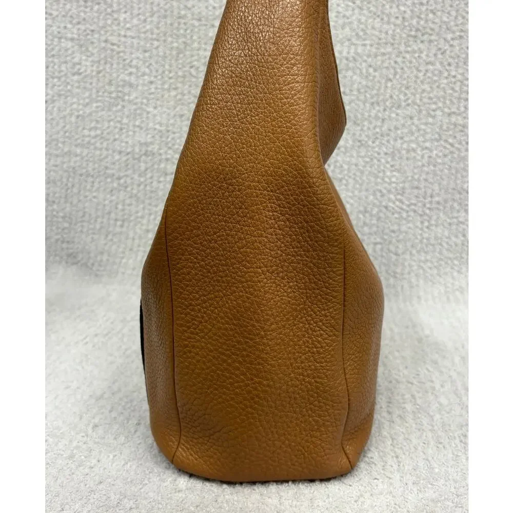 Michael Kors Brown Pebbled Leather Hobo Purse Shoulder Bag #76537